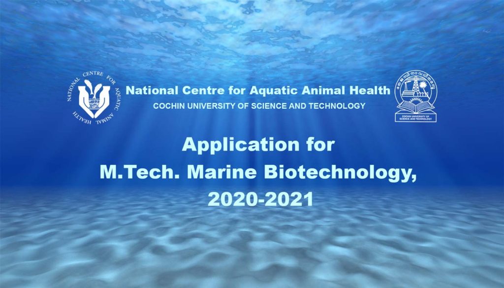 Application for MTech Marine Biotechnology 2020-2021