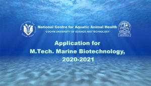 Application for MTech Marine Biotechnology 2020-2021